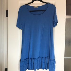 Blue Ruffle Tunic